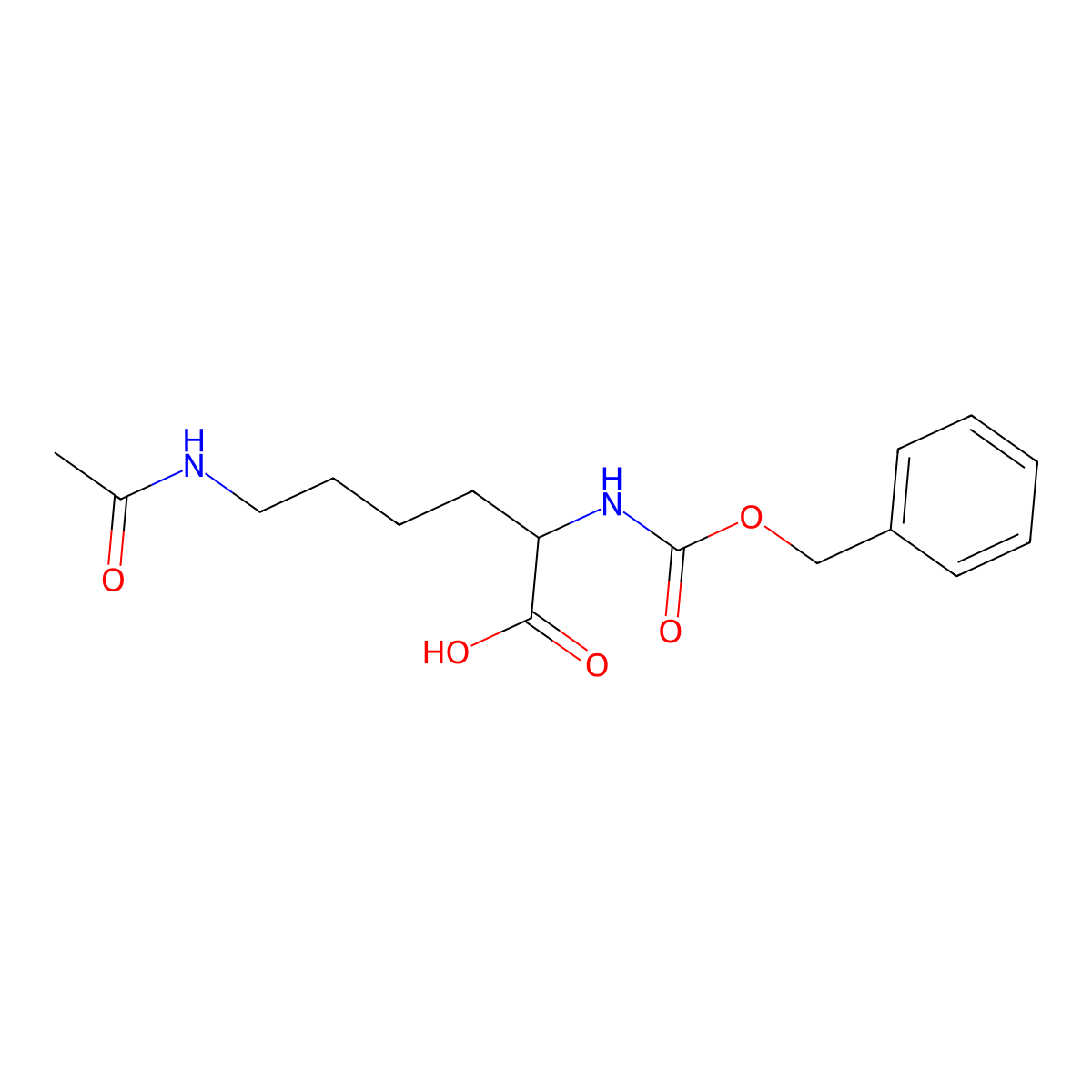 (2S)-2-{[(benzyloxy)carbonyl]amino}-6-acetamidohexanoic acid molecular structure, CAS 68223-08-5
