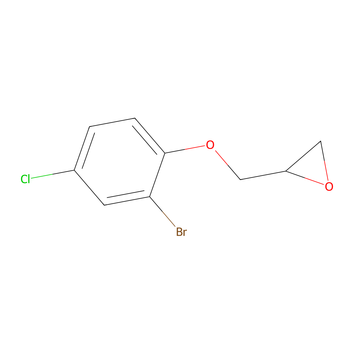 2-((2-Bromo-4-chlorophenoxy)methyl)oxirane molecular structure, CAS 68224-01-1
