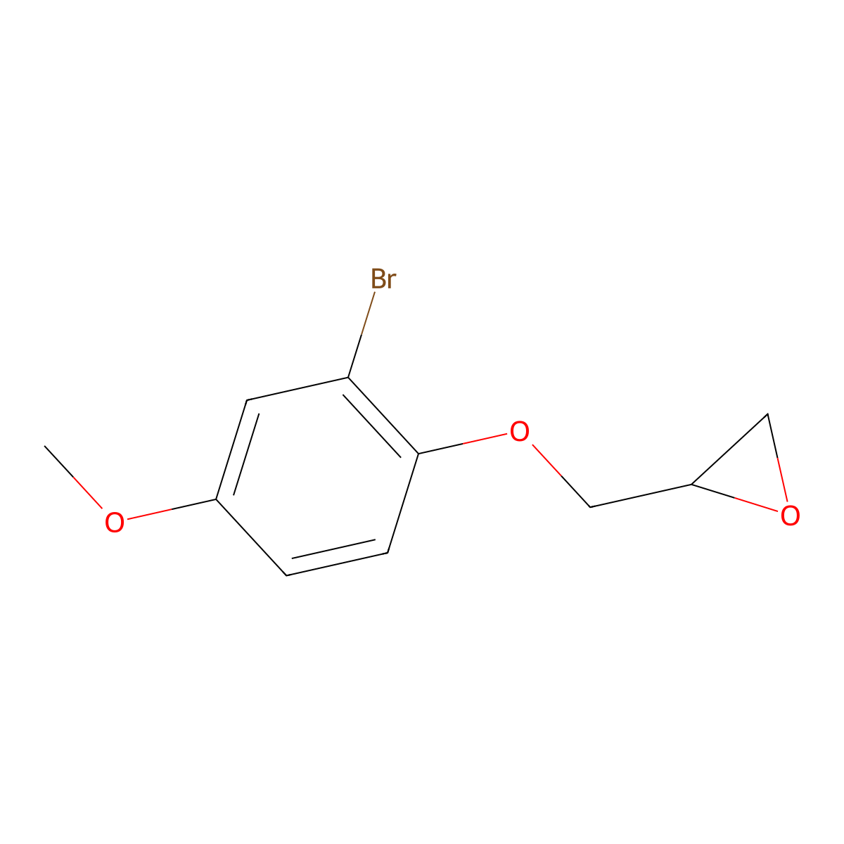 2-[(2-Bromo-4-methoxyphenoxy)methyl]oxirane molecular structure, CAS 68224-02-2