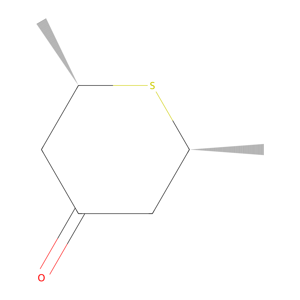 (2R,6S)-2,6-dimethylthian-4-one molecular structure, CAS 68226-12-0