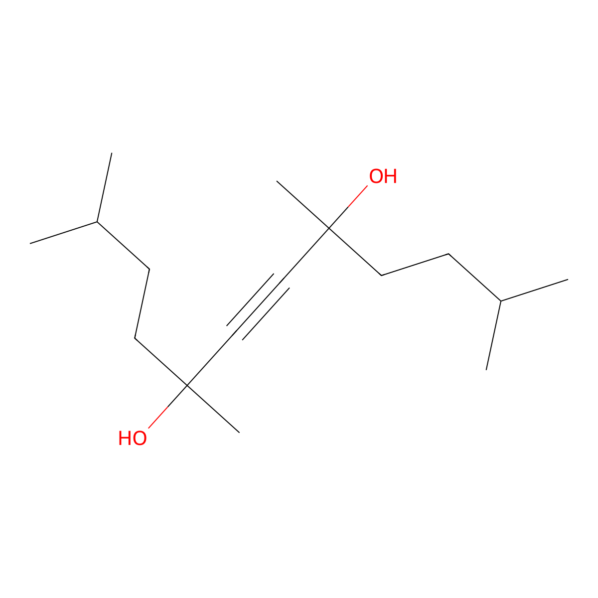 6-Dodecyne-5,8-diol, 2,5,8,11-tetramethyl- molecular structure, CAS 68227-33-8