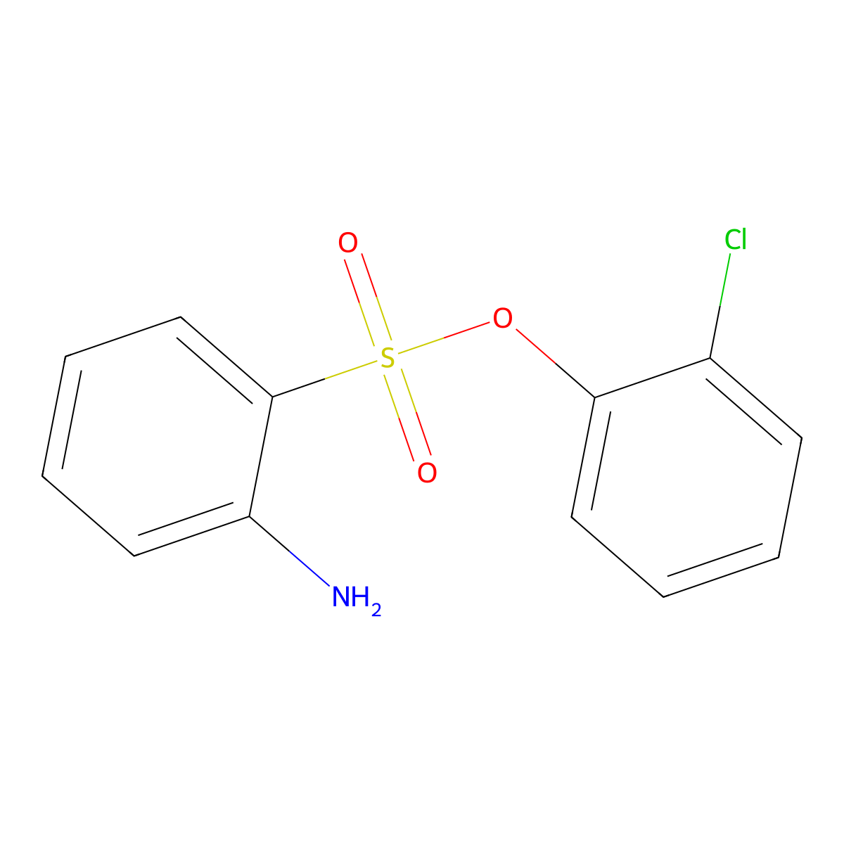 Benzenesulfonic acid, 2-amino-, 2-chlorophenyl ester molecular structure, CAS 68227-70-3