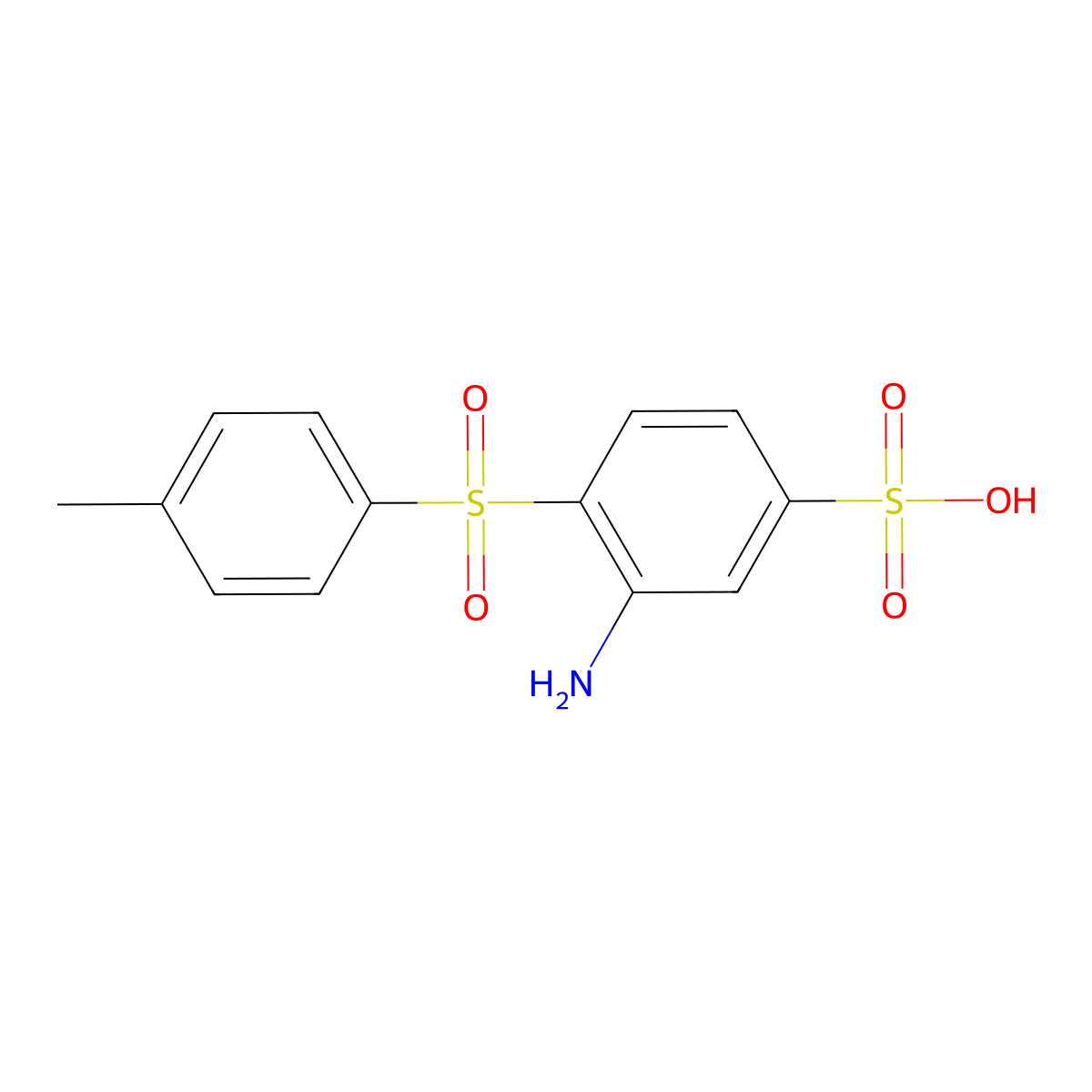 Benzenesulfonic acid, 3-amino-4-((4-methylphenyl)sulfonyl)- molecular structure, CAS 68227-75-8