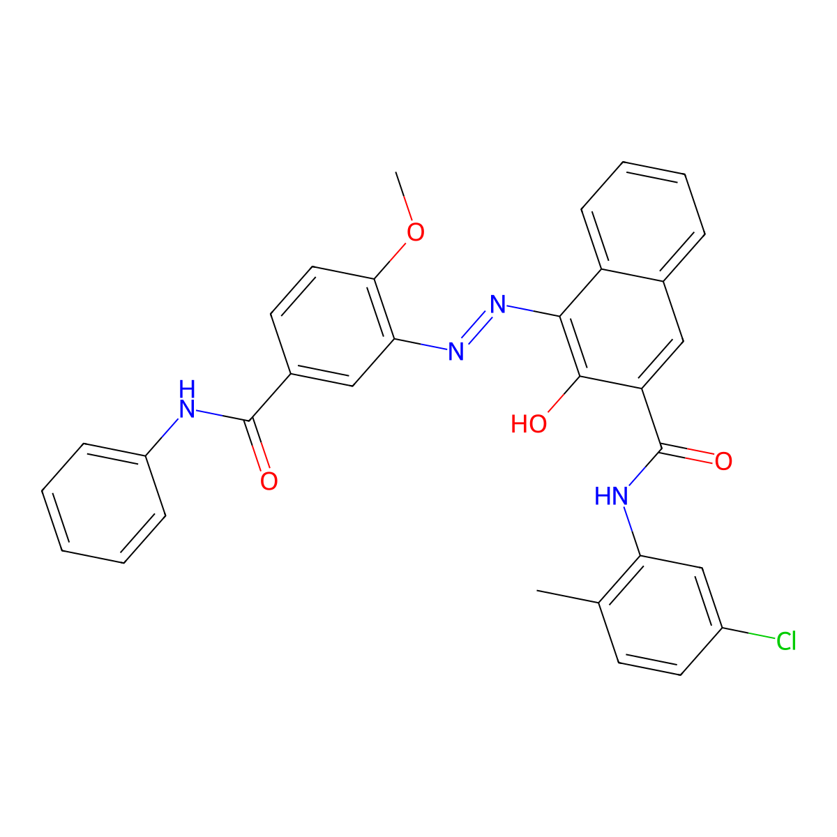 2-Naphthalenecarboxamide, N-(5-chloro-2-methylphenyl)-3-hydroxy-4-[2-[2-methoxy-5-[(phenylamino)carbonyl]phenyl]diazenyl]- molecular structure, CAS 68227-78-1