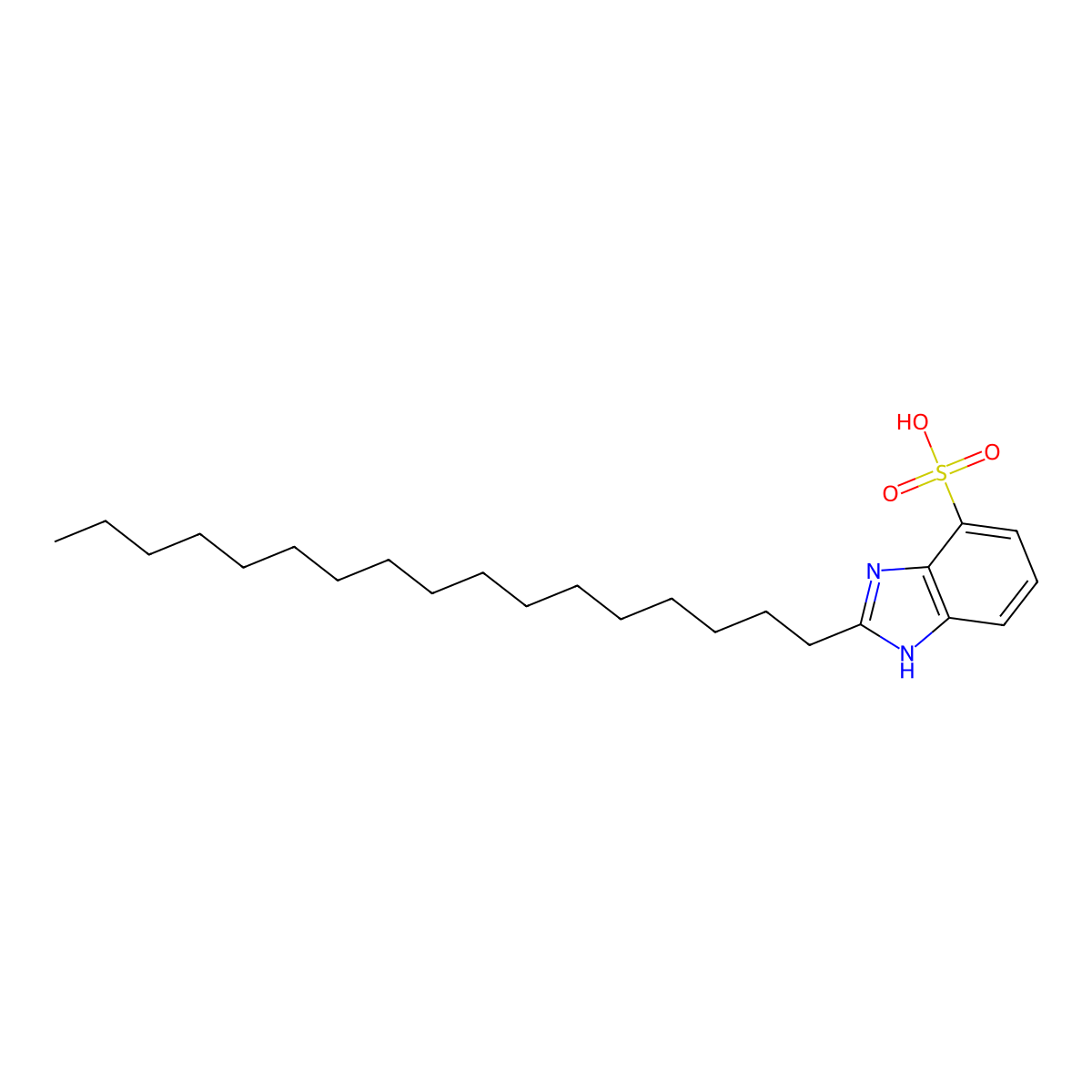 1H-Benzimidazolesulfonic acid, 2-heptadecyl- molecular structure, CAS 68228-08-0