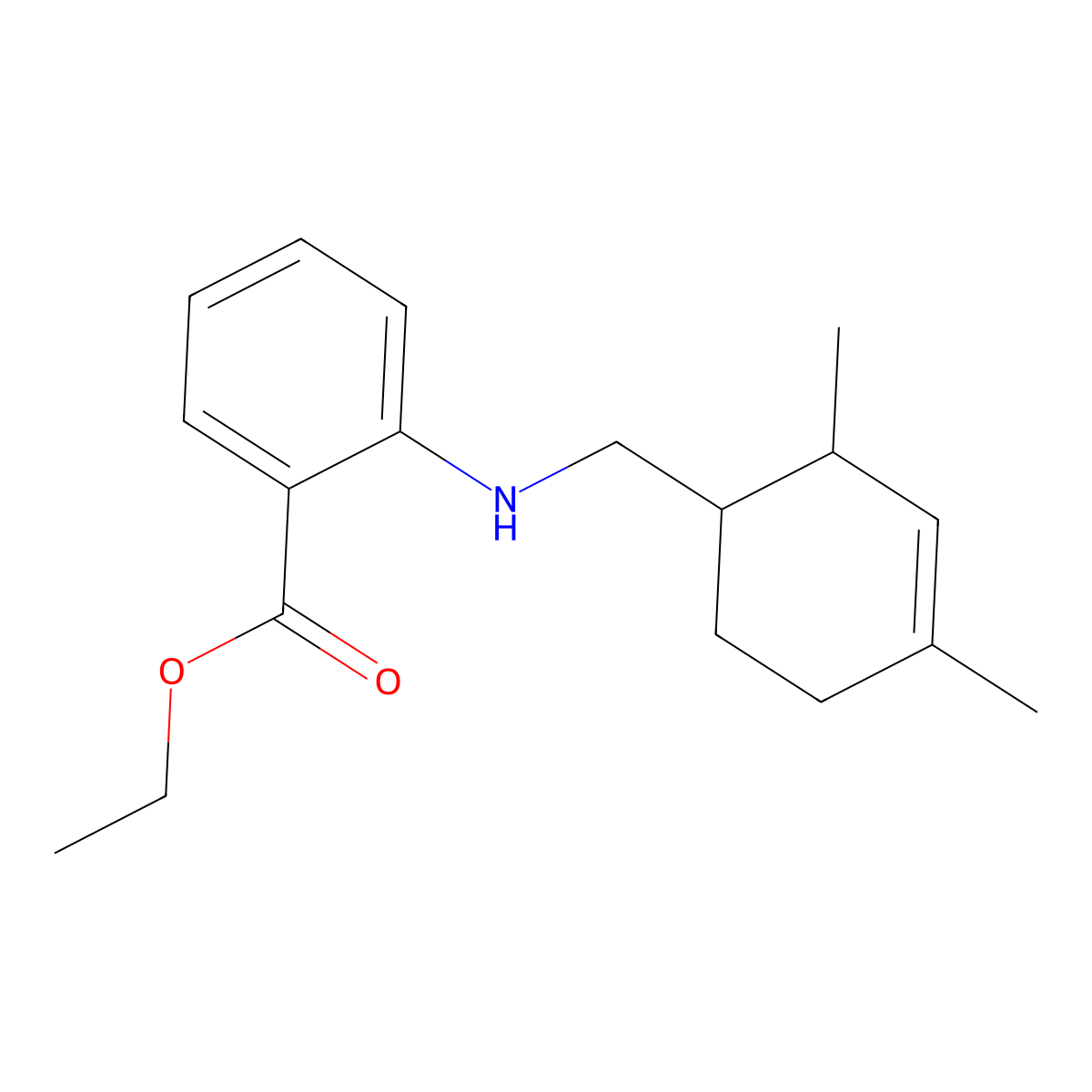 Benzoic acid, 2-[[[2,4(or 3,5)-dimethyl-3-cyclohexen-1-yl]methyl]amino]-, ethyl ester molecular structure, CAS 68228-09-1