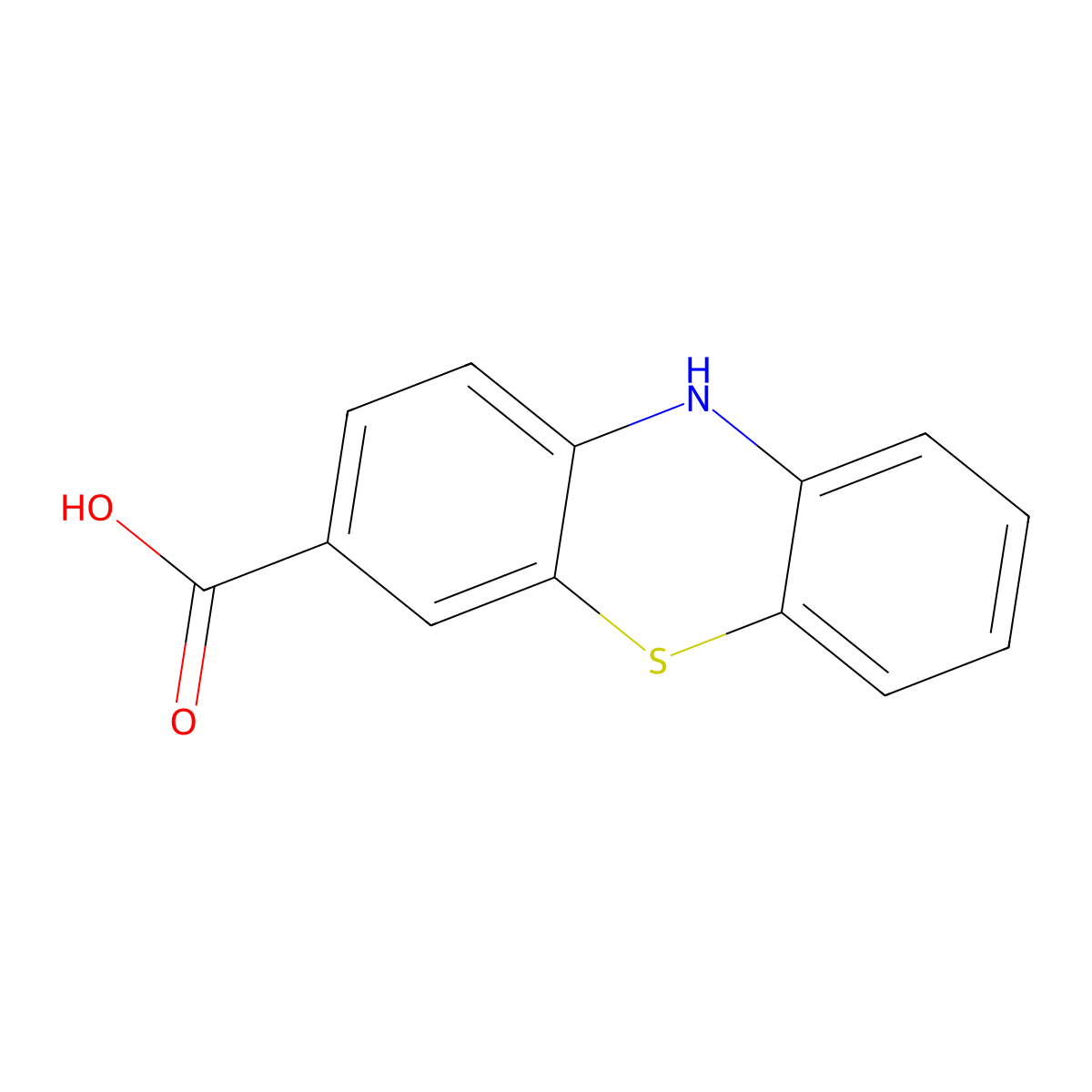 10H-Phenothiazine-3-carboxylic acid molecular structure, CAS 68230-59-1