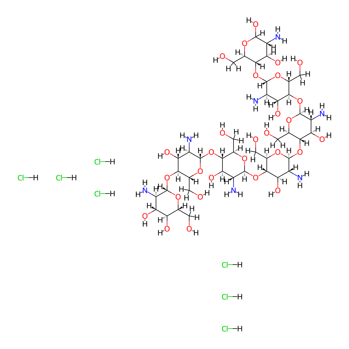Chitoheptaose 7-hydrochloride molecular structure, CAS 68232-35-9