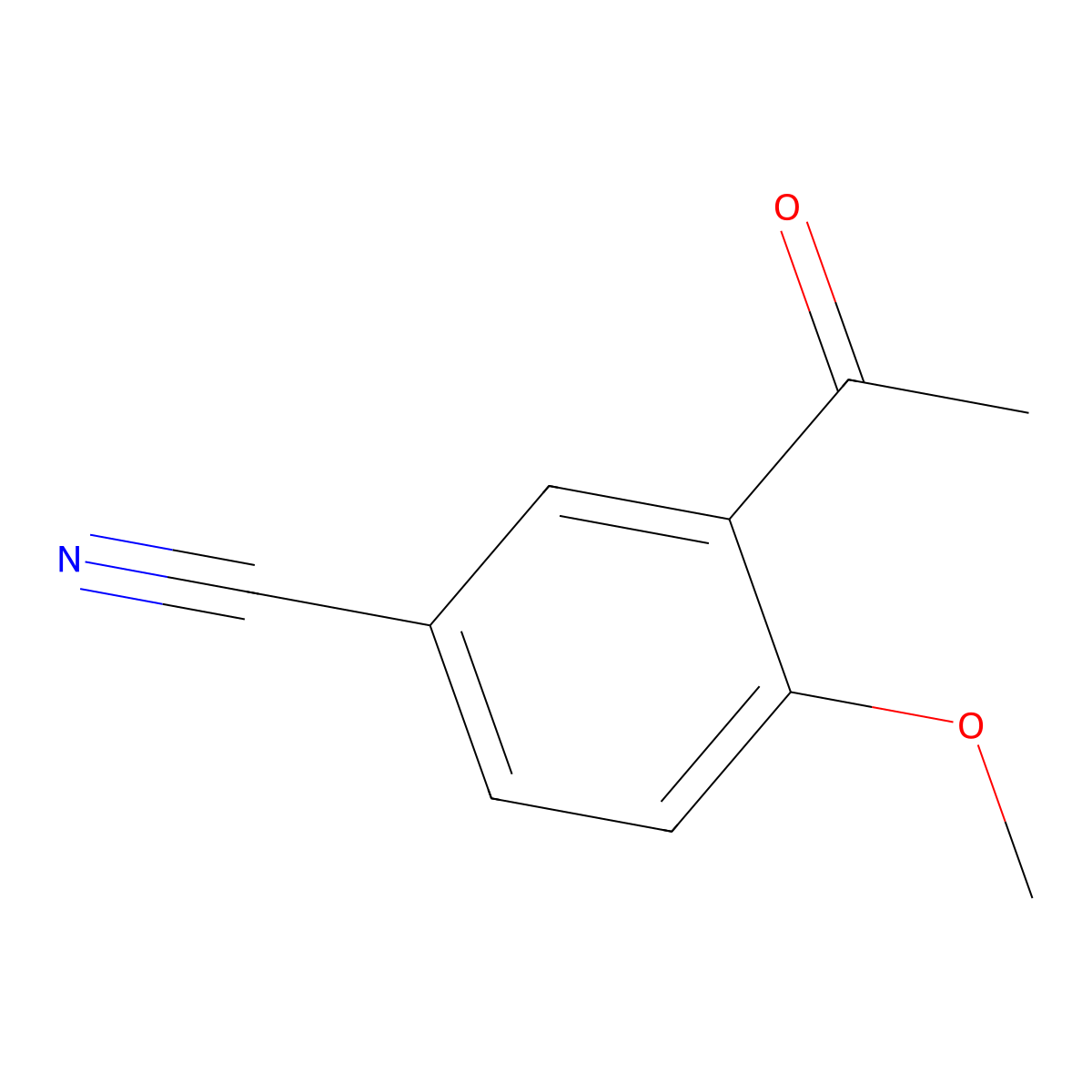 3-Acetyl-4-methoxybenzonitrile molecular structure, CAS 682320-24-7