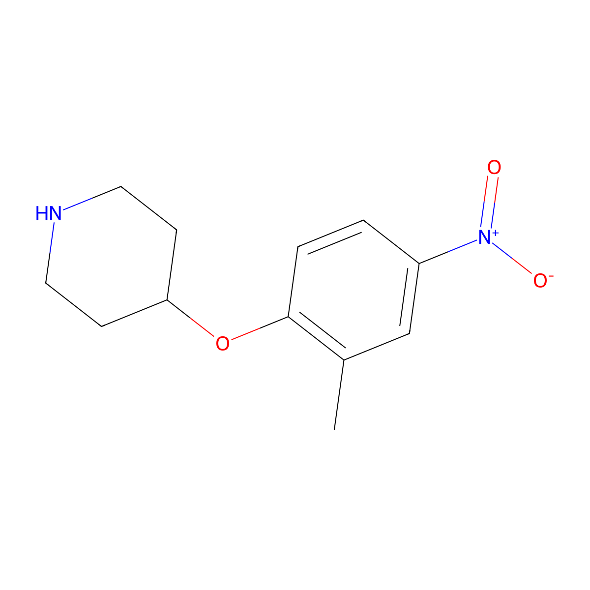 4-(2-Methyl-4-nitro-phenoxy)-piperidine molecular structure, CAS 682326-39-2