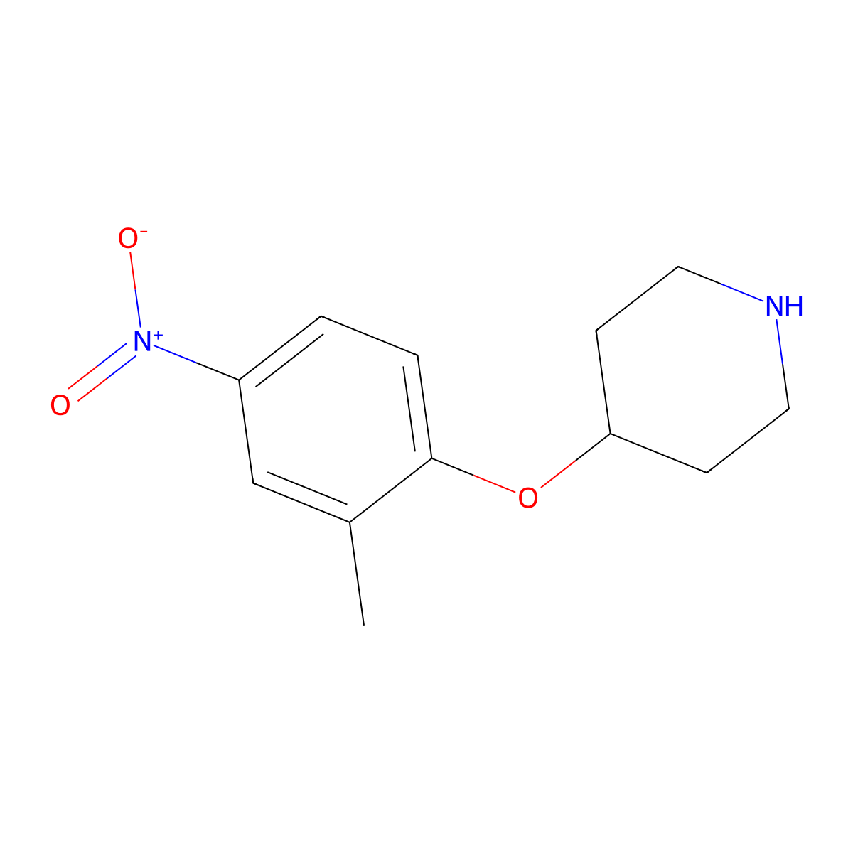 4-(2-Methyl-4-nitro-phenoxy)-piperidine molecular structure, CAS 682326-39-2