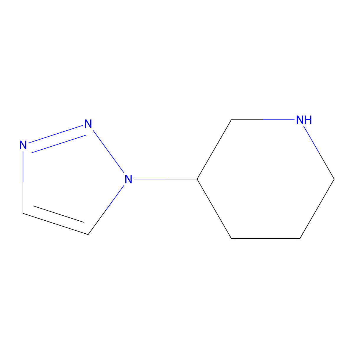 3-(1H-1,2,3-Triazol-1-yl)piperidine molecular structure, CAS 682326-97-2