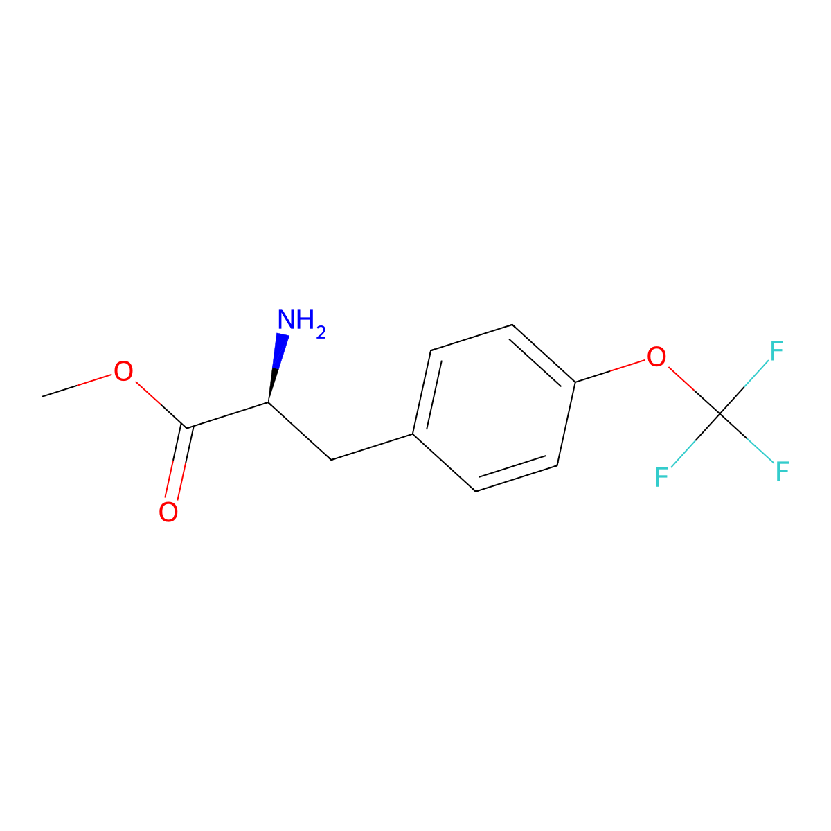 (S)-Methyl 2-amino-3-(4-(trifluoromethoxy)phenyl)propanoate molecular structure, CAS 682328-60-5