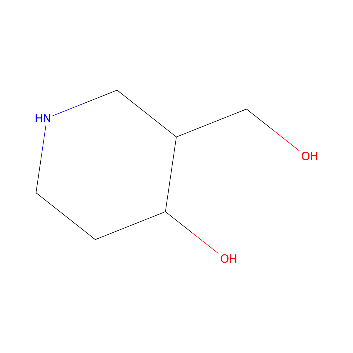 3-(Hydroxymethyl)piperidin-4-ol molecular structure, CAS 682331-21-1