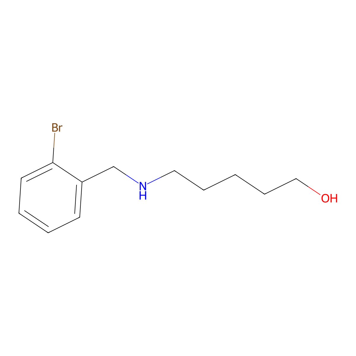 5-((2-Bromobenzyl)amino)pentan-1-ol molecular structure, CAS 682341-06-6