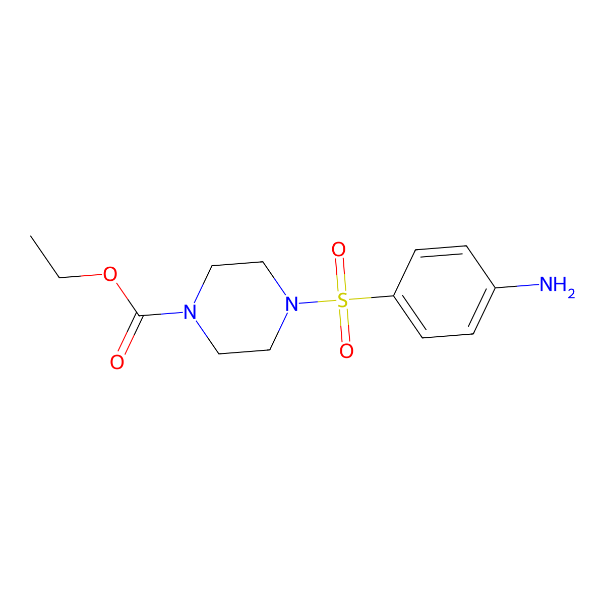 Ethyl 4-[(4-aminophenyl)sulfonyl]piperazine-1-carboxylate molecular structure, CAS 682341-20-4