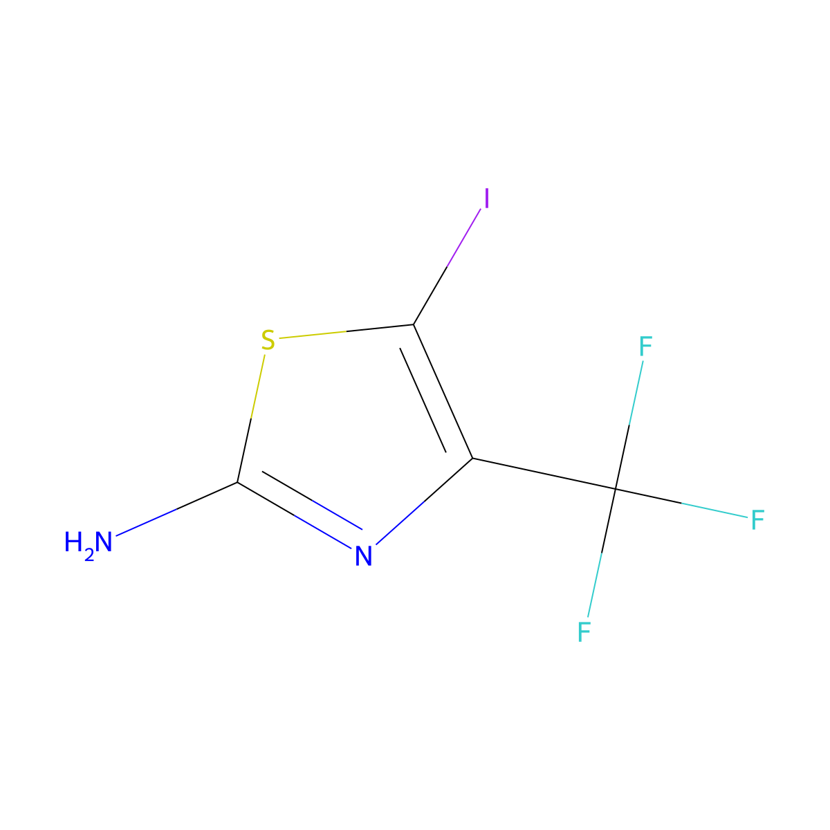 5-Iodo-4-(trifluoromethyl)-1,3-thiazol-2-amine molecular structure, CAS 682342-65-0