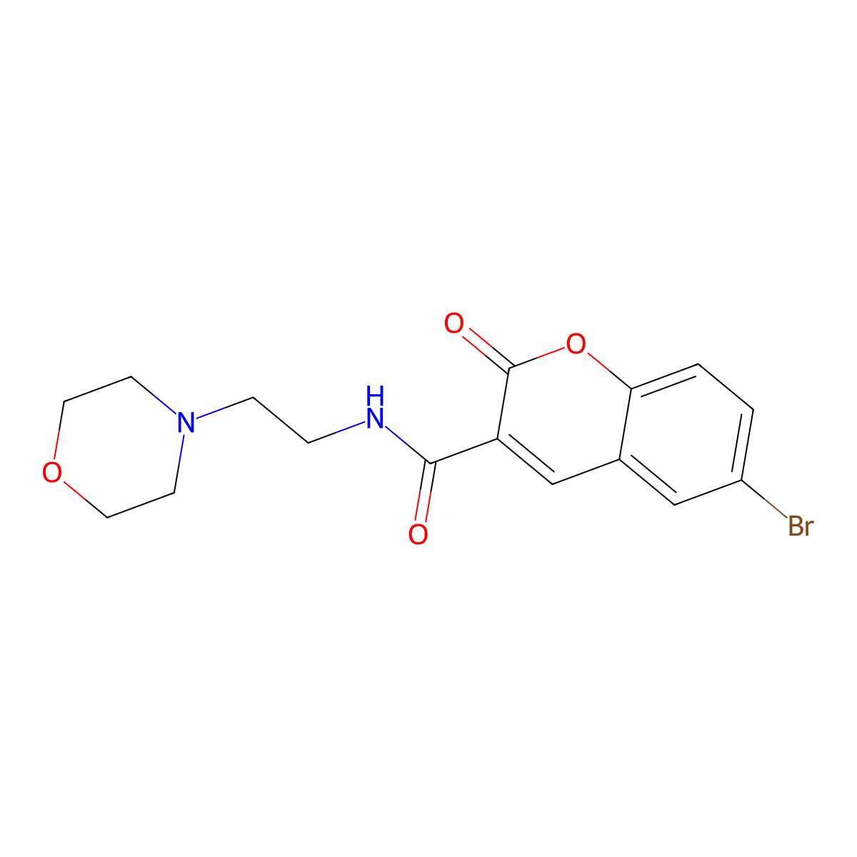 6-bromo-N-[2-(morpholin-4-yl)ethyl]-2-oxo-2H-chromene-3-carboxamide molecular structure, CAS 682346-07-2
