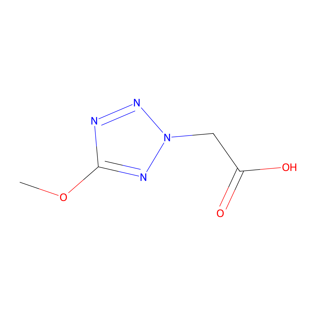 2-(5-Methoxytetrazol-2-yl)acetic acid molecular structure, CAS 682346-79-8