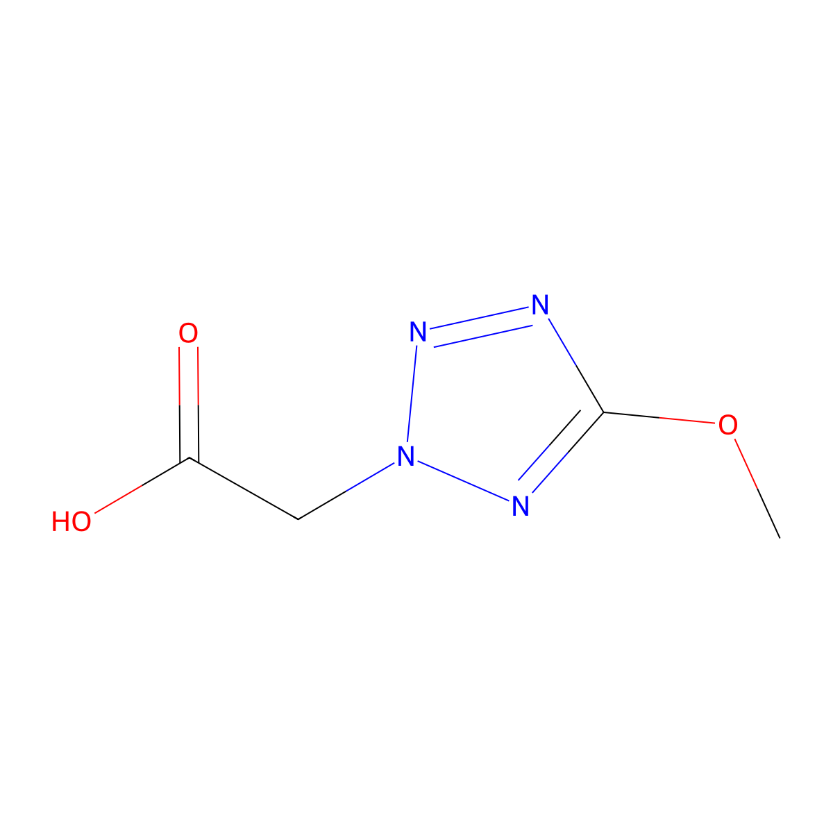 2-(5-Methoxytetrazol-2-yl)acetic acid molecular structure, CAS 682346-79-8