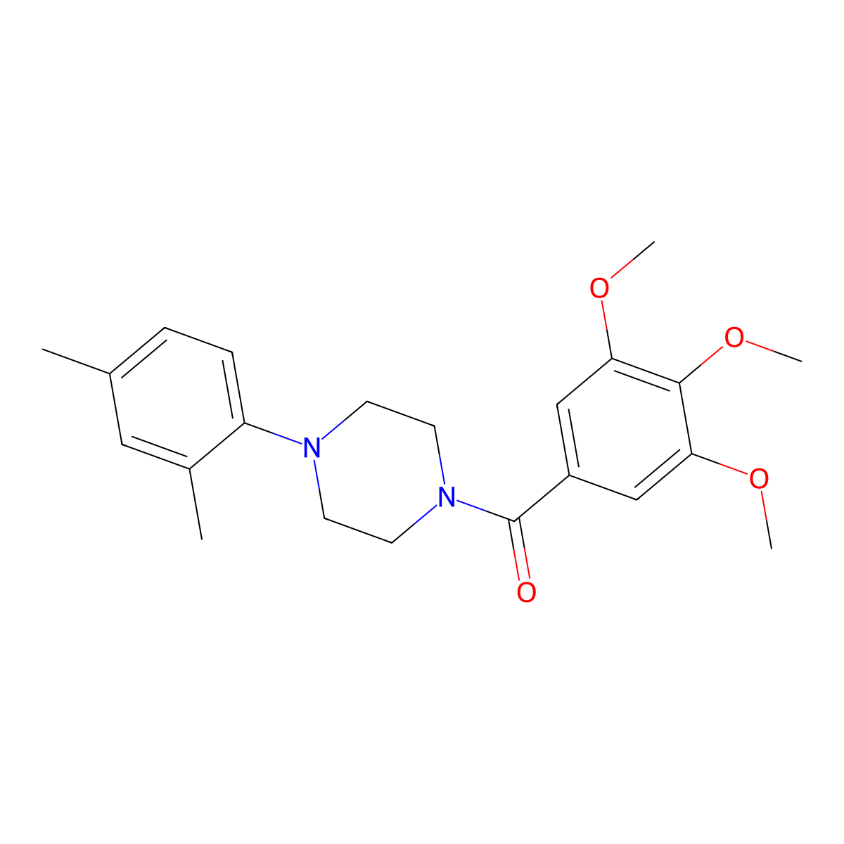 (4-(2,4-Dimethylphenyl)piperazin-1-yl)(3,4,5-trimethoxyphenyl)methanone molecular structure, CAS 682347-50-8