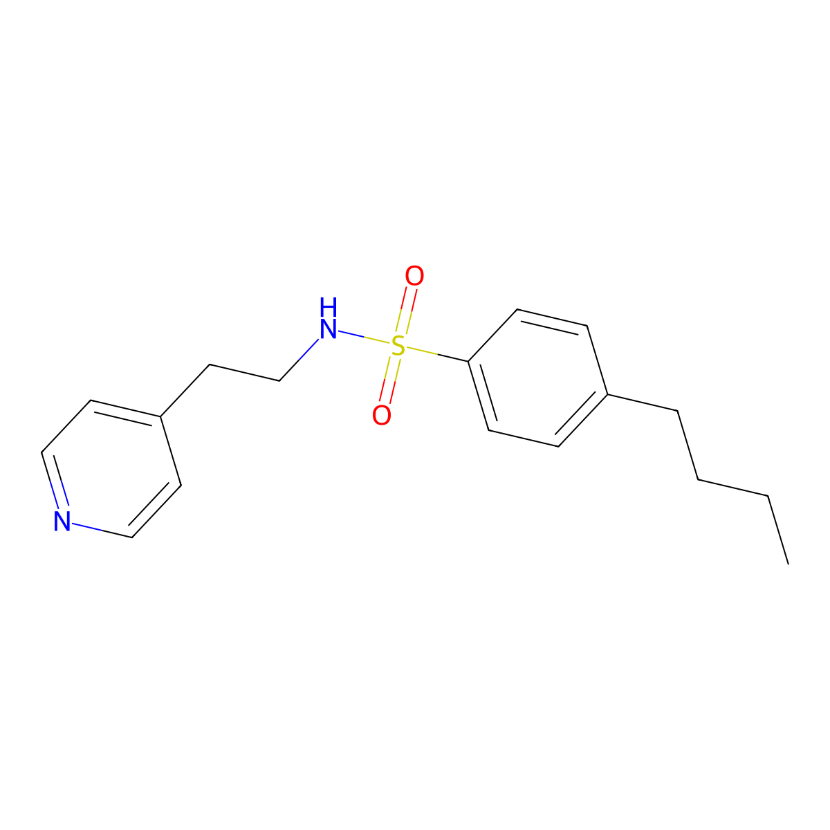 4-butyl-N-(2-pyridin-4-ylethyl)benzenesulfonamide molecular structure, CAS 682348-05-6