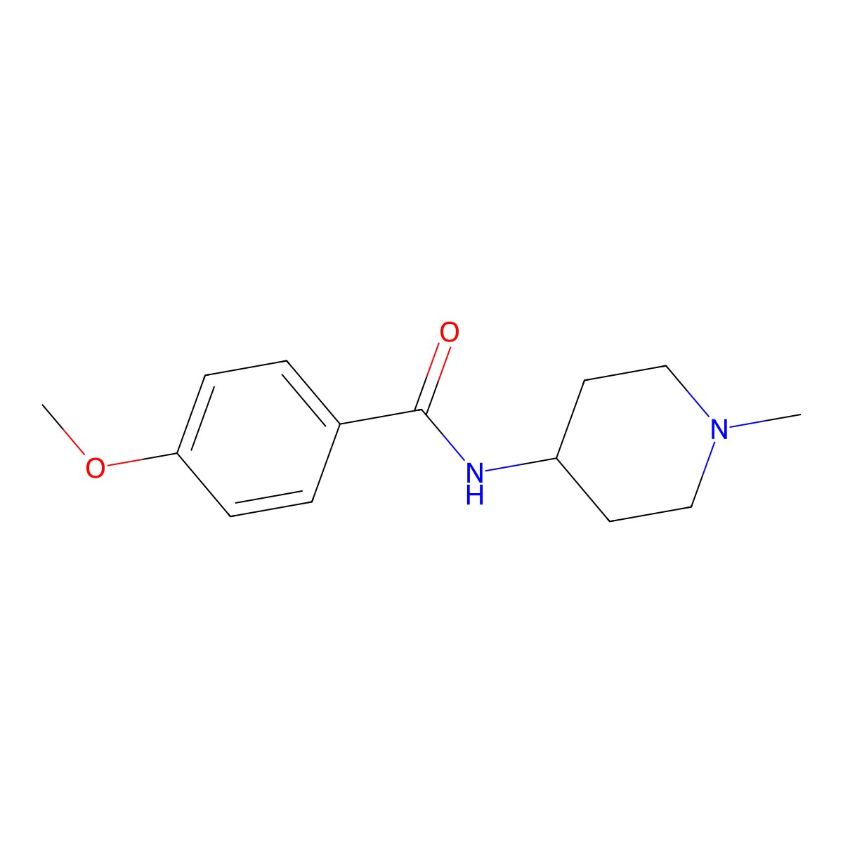 4-methoxy-N-(1-methylpiperidin-4-yl)benzamide molecular structure, CAS 682348-15-8