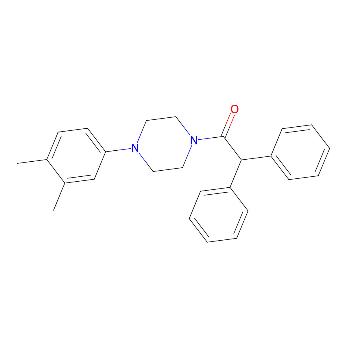 1-[4-(3,4-Dimethylphenyl)piperazin-1-yl]-2,2-diphenylethanone molecular structure, CAS 682348-30-7