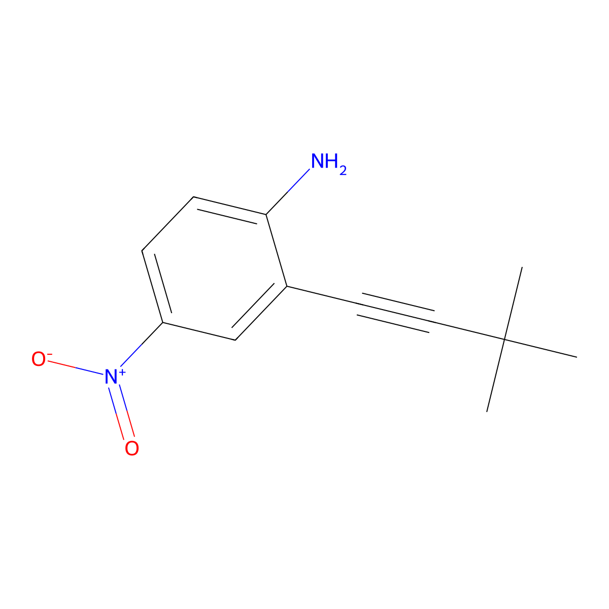 2-(3,3-Dimethylbut-1-yn-1-yl)-4-nitroaniline molecular structure, CAS 682357-48-8