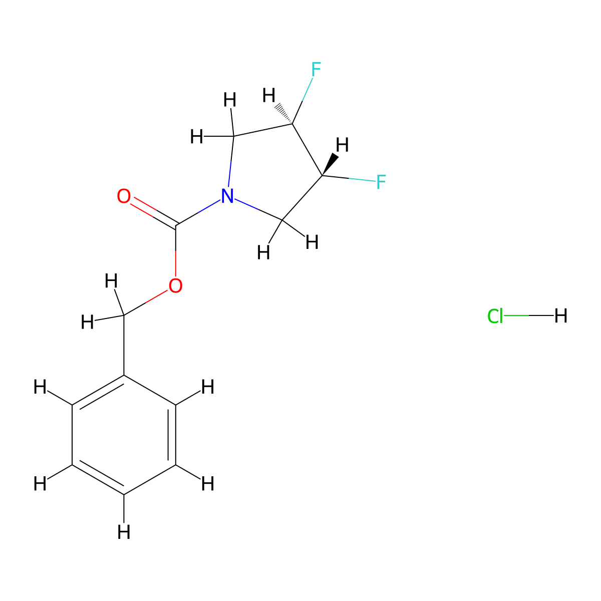 (3R,4R)-N-Cbz-3,4-difluoropyrrolidine hydrochloride molecular structure, CAS 682359-79-1