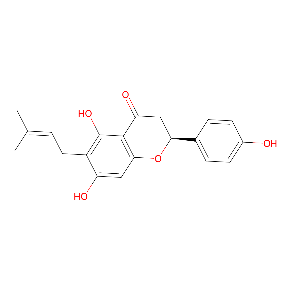 6-Prenylnaringenin molecular structure, CAS 68236-13-5