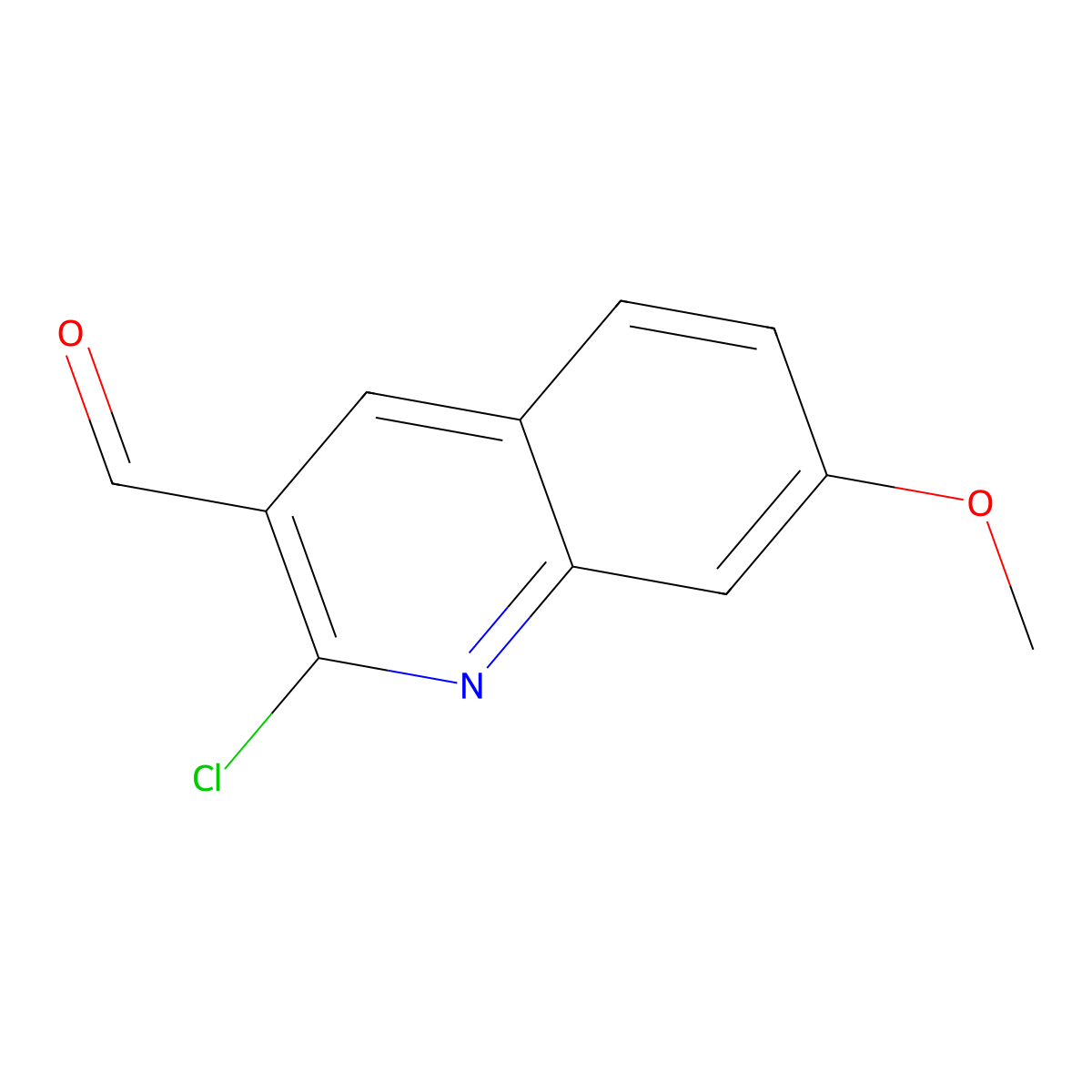 2-Chloro-7-methoxyquinoline-3-carbaldehyde molecular structure, CAS 68236-20-4