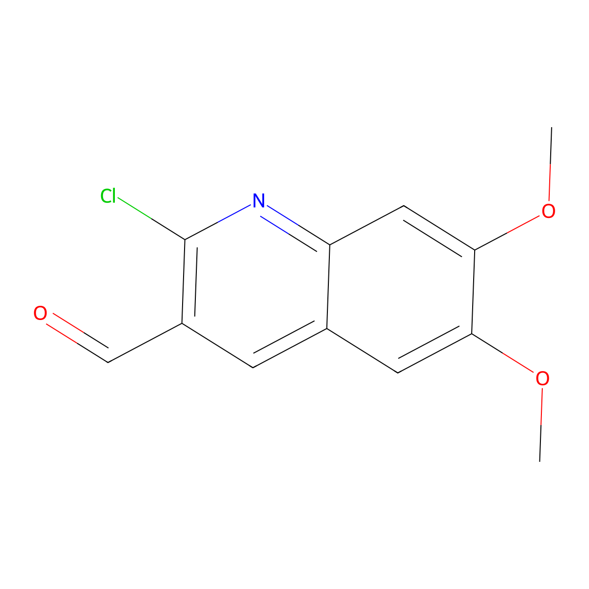 2-Chloro-6,7-dimethoxy-3-quinolinecarboxaldehyde molecular structure, CAS 68236-23-7