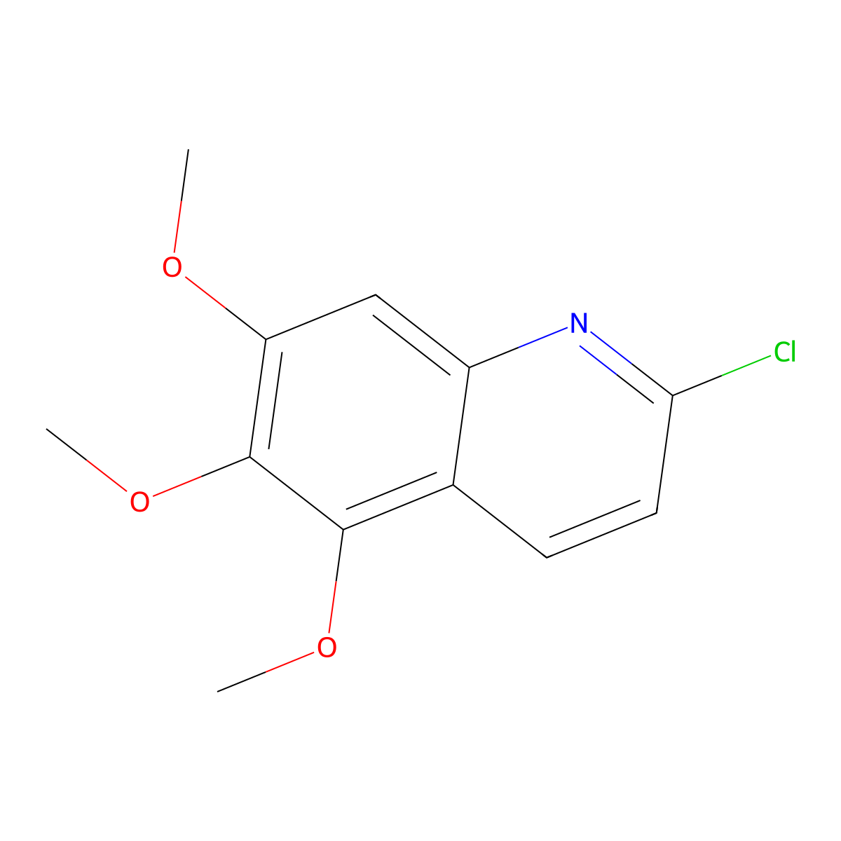 2-Chloro-5,6,7-trimethoxyquinoline molecular structure, CAS 68236-24-8