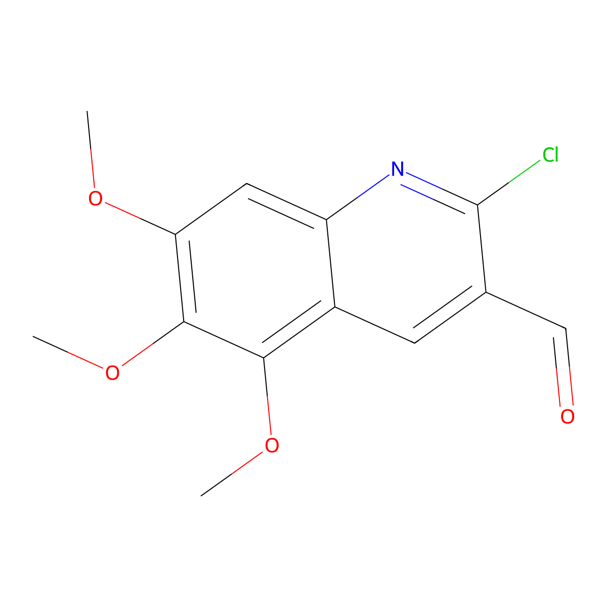 2-Chloro-5,6,7-trimethoxyquinoline-3-carbaldehyde molecular structure, CAS 68236-25-9