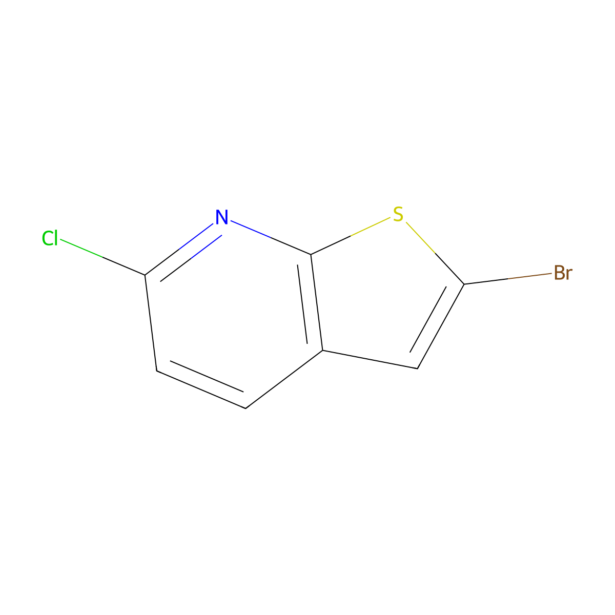 2-Bromo-6-chlorothieno[2,3-B]pyridine molecular structure, CAS 68236-35-1