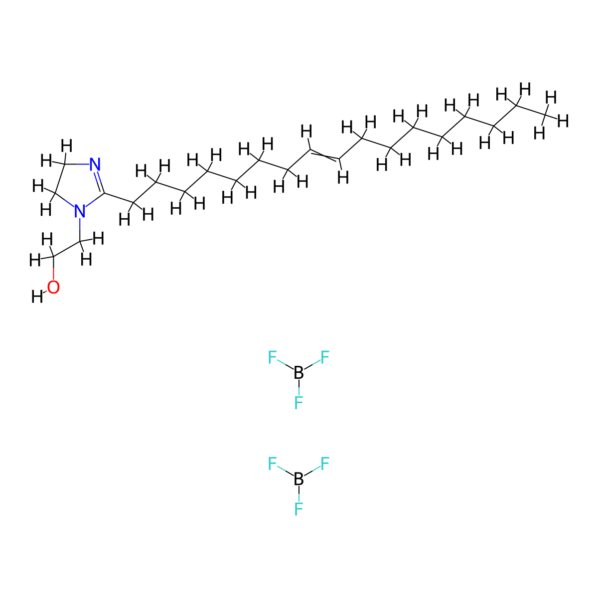 Boron, hexafluoro[mu-[2-(8-heptadecenyl)-4,5-dihydro-1H-imidazole-1-ethanol-kappaN1:kappaN3]]di- molecular structure, CAS 68239-04-3