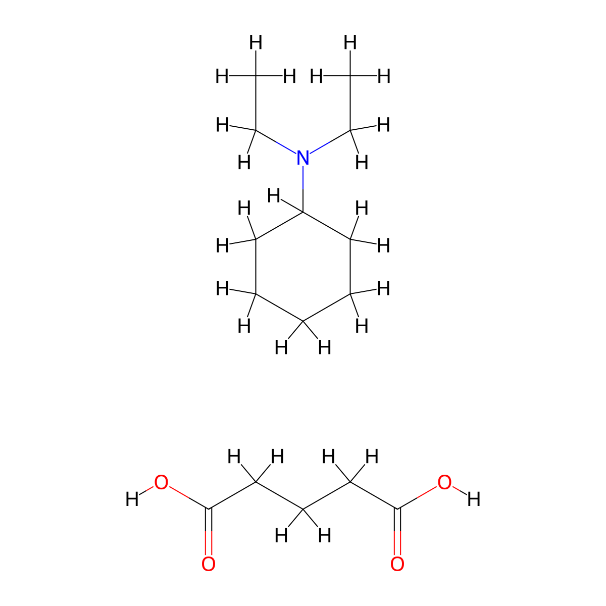 Pentanedioic acid, compd. with N,N-diethylcyclohexanamine (1:1) molecular structure, CAS 68239-13-4