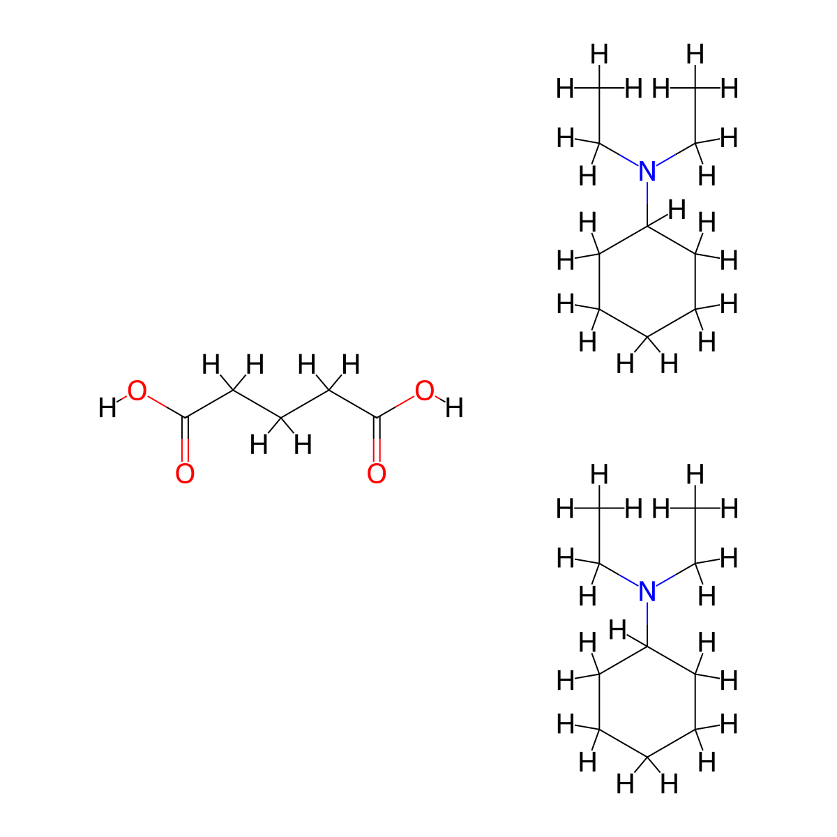 Pentanedioic acid, compd. with N,N-diethylcyclohexanamine (1:2) molecular structure, CAS 68239-14-5