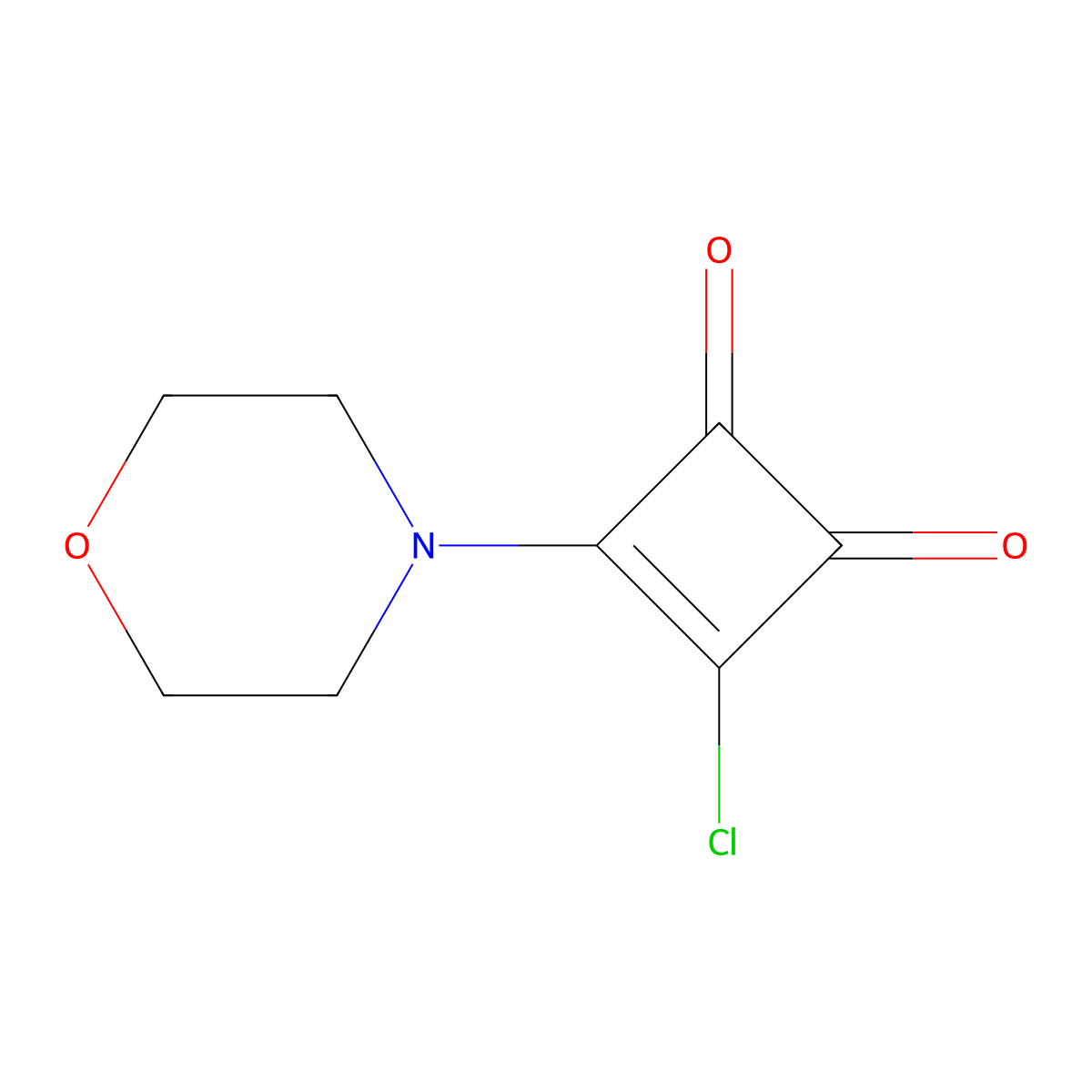 3-Cyclobutene-1,2-dione, 3-chloro-4-(4-morpholinyl)- molecular structure, CAS 68239-27-0