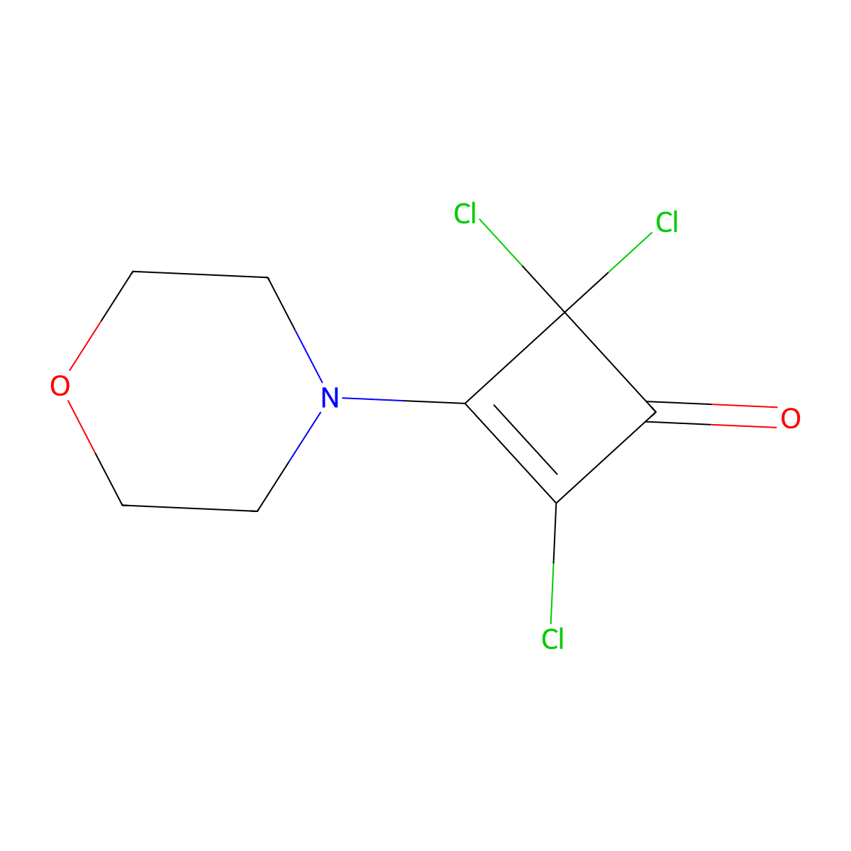 2-Cyclobuten-1-one, 2,4,4-trichloro-3-(4-morpholinyl)- molecular structure, CAS 68239-28-1