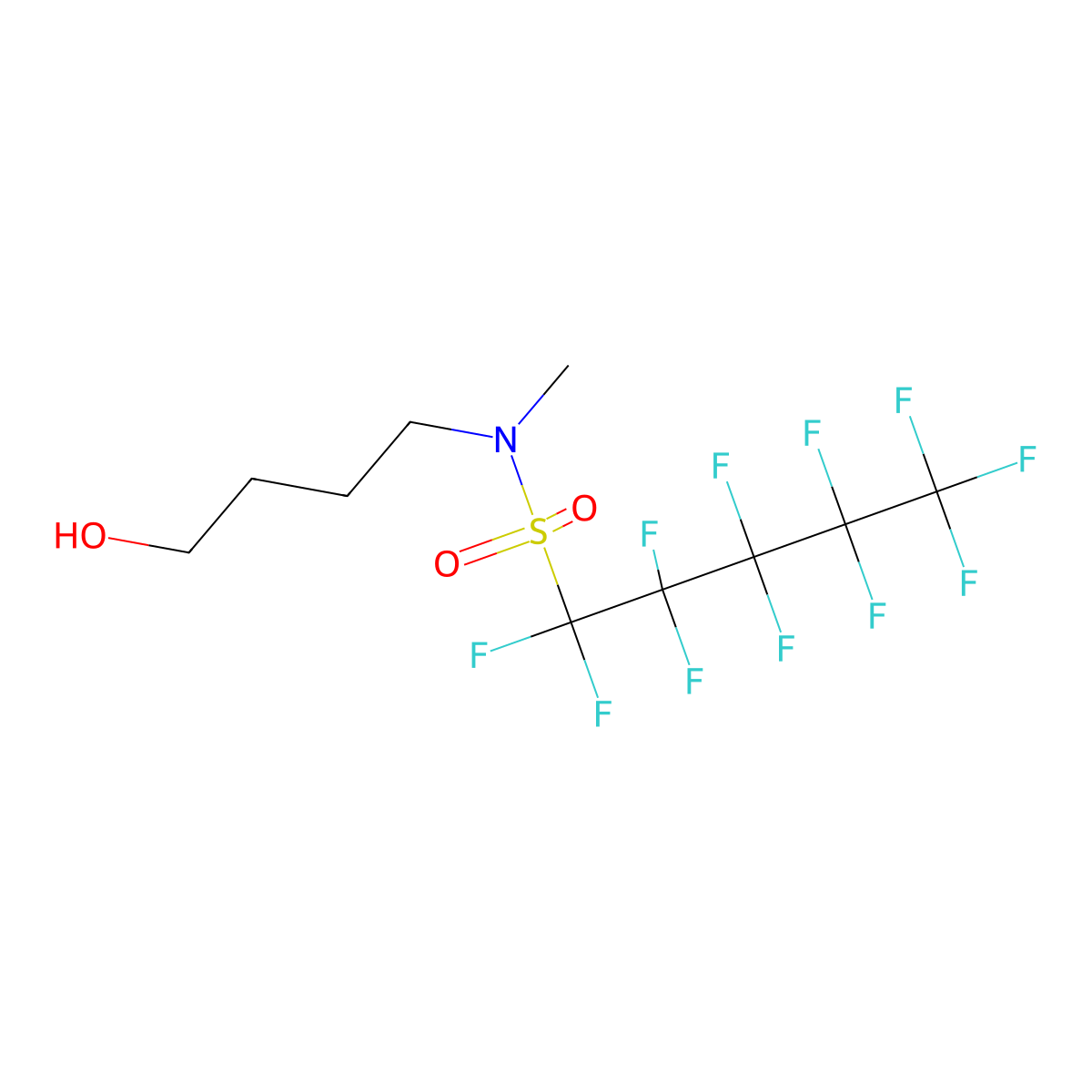 1-Pentanesulfonamide, 1,1,2,2,3,3,4,4,5,5,5-undecafluoro-N-(4-hydroxybutyl)-N-methyl- molecular structure, CAS 68239-72-5