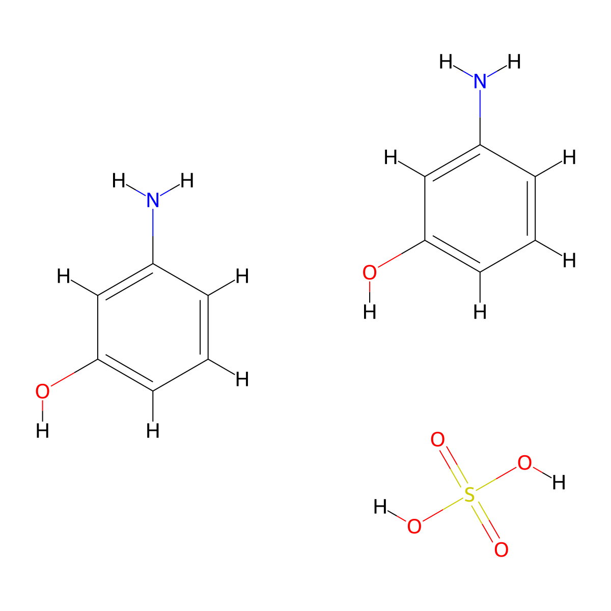 m-Aminophenol sulfate molecular structure, CAS 68239-81-6