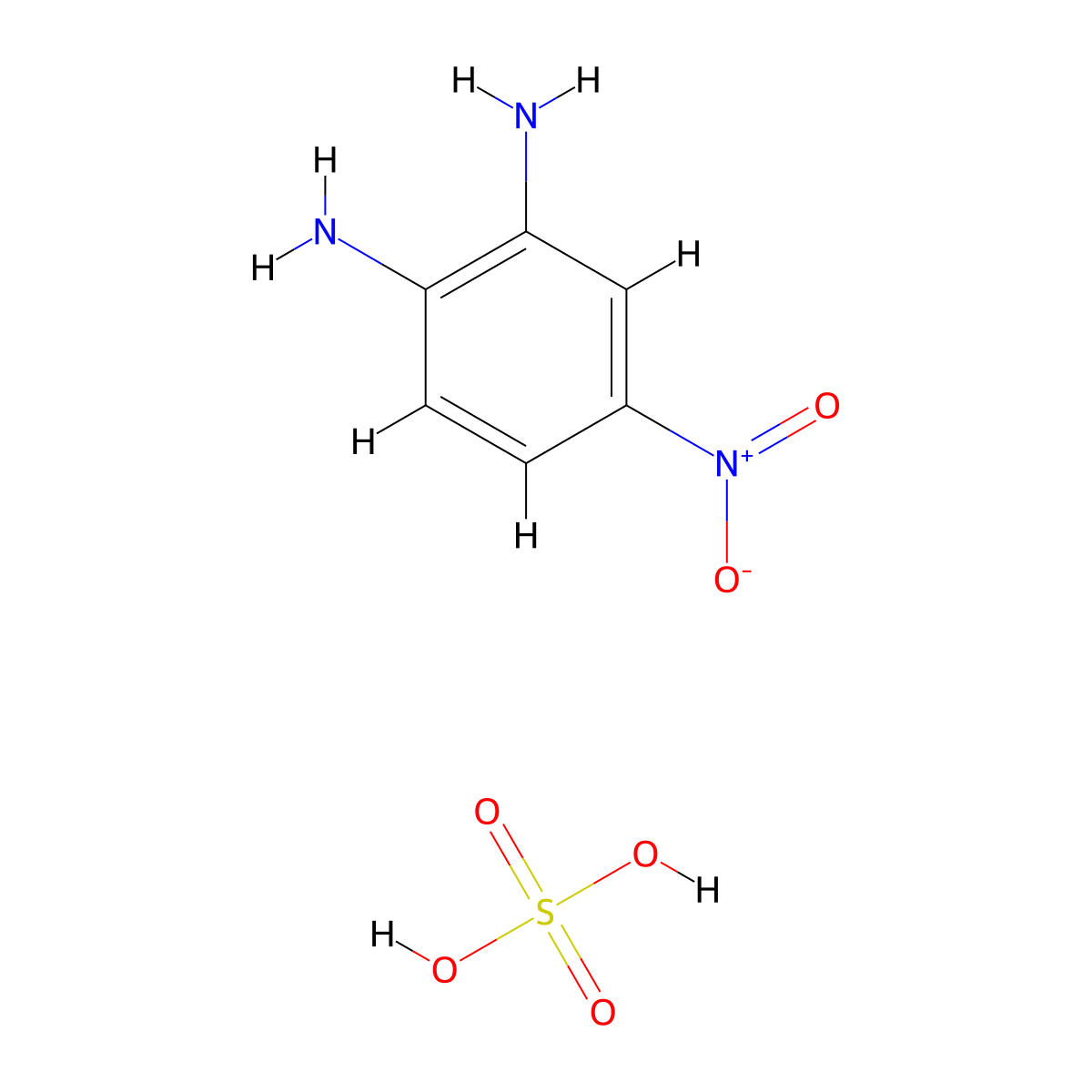 1,2-Benzenediamine, 4-nitro-, sulfate (1:1) molecular structure, CAS 68239-82-7