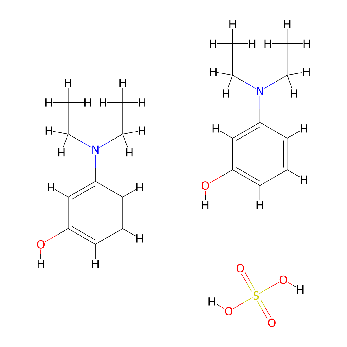 N,N-Diethyl-m-aminophenol sulfate molecular structure, CAS 68239-84-9