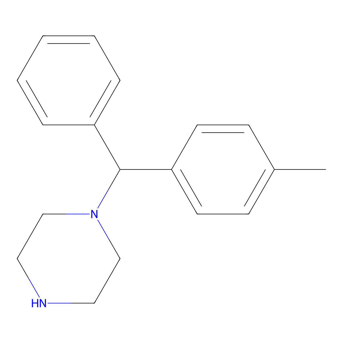 [(4-Methylphenyl)phenylmethyl]piperazine molecular structure, CAS 68240-63-1