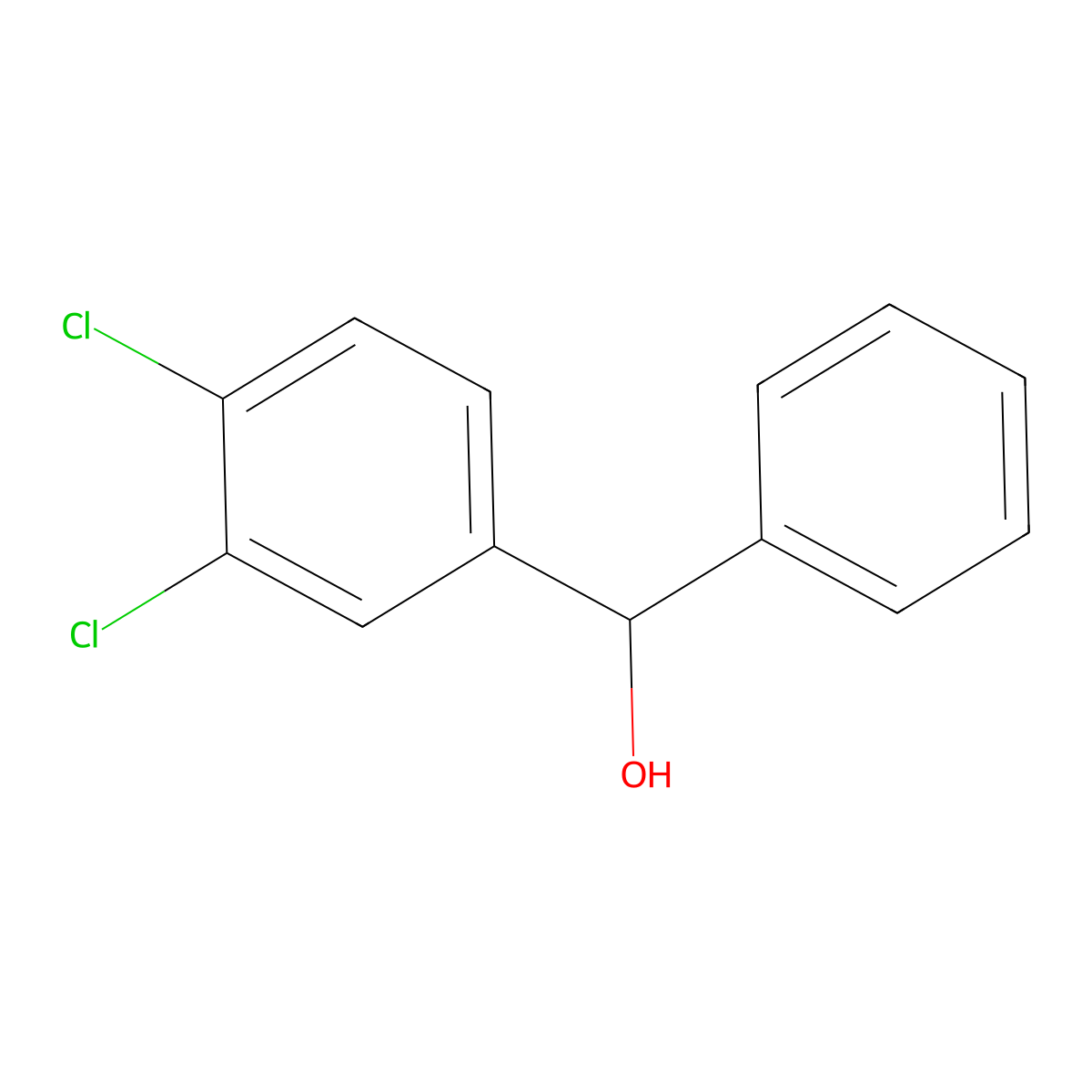 3,4-Dichlorobenzhydryl alcohol molecular structure, CAS 68240-78-8