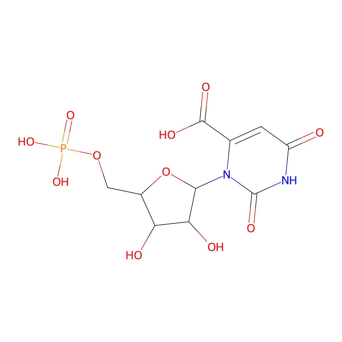 Orotidine 5'-monophosphate molecular structure, CAS 68244-58-6