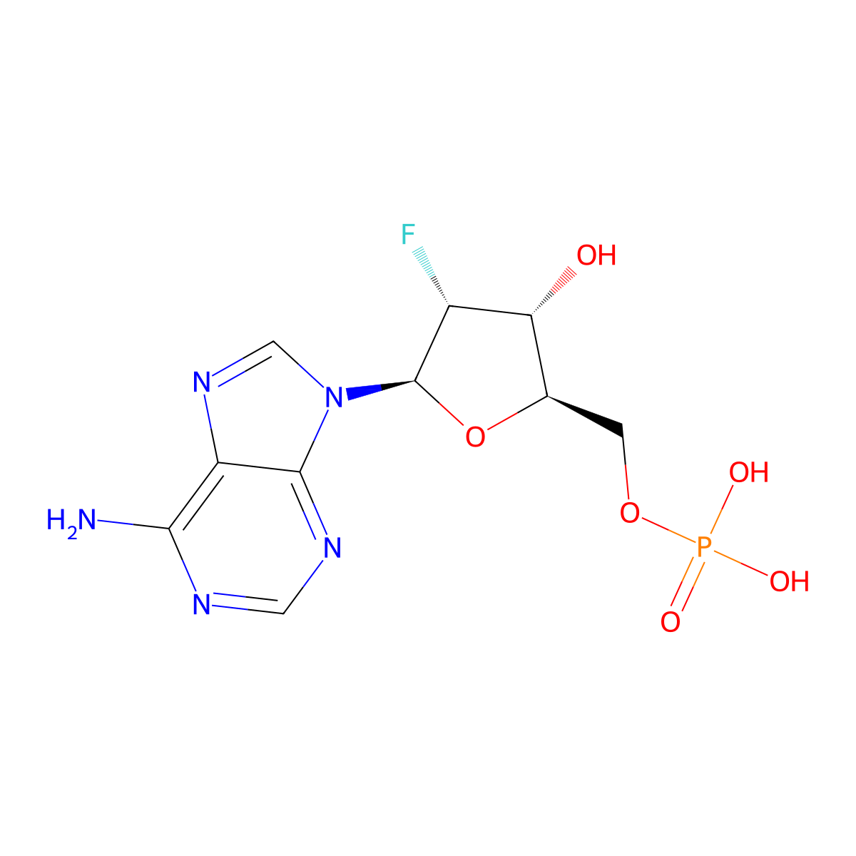 2'-Deoxy-2'-fluoroadenosine 5'-(dihydrogen phosphate) molecular structure, CAS 68245-91-0