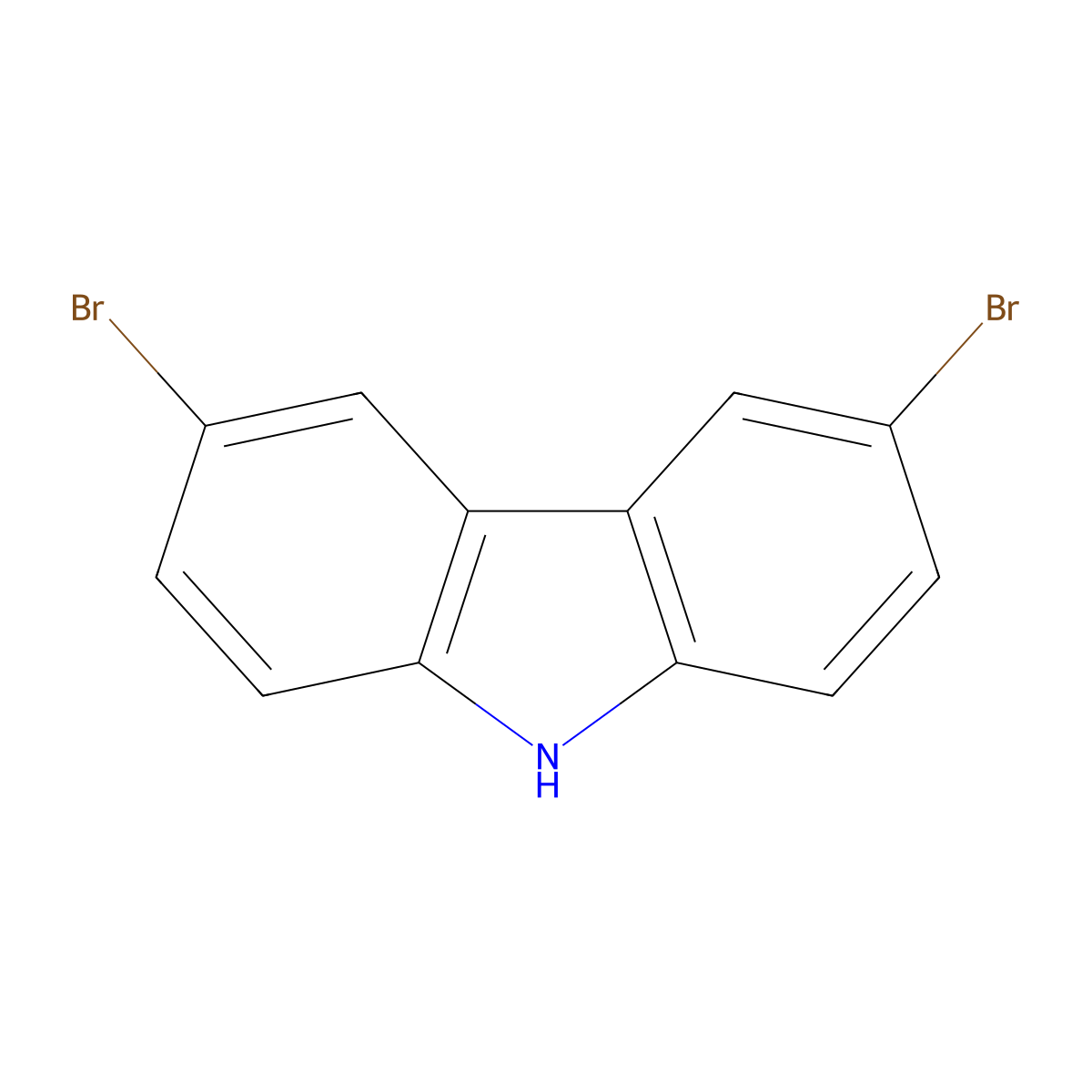 3,6-Dibromocarbazole molecular structure, CAS 6825-20-3